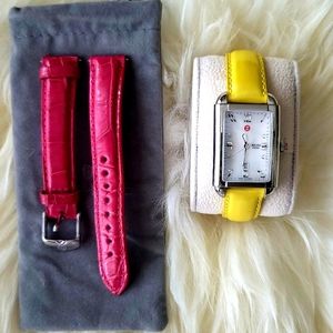MICHELE Milou Park Watch - Comes with 2 Leather Watch Bands